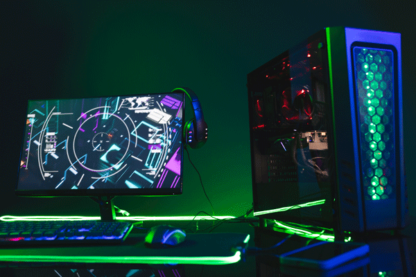 Assemblage d'ordinateur de bureautique professionnel et accessoires informatiques